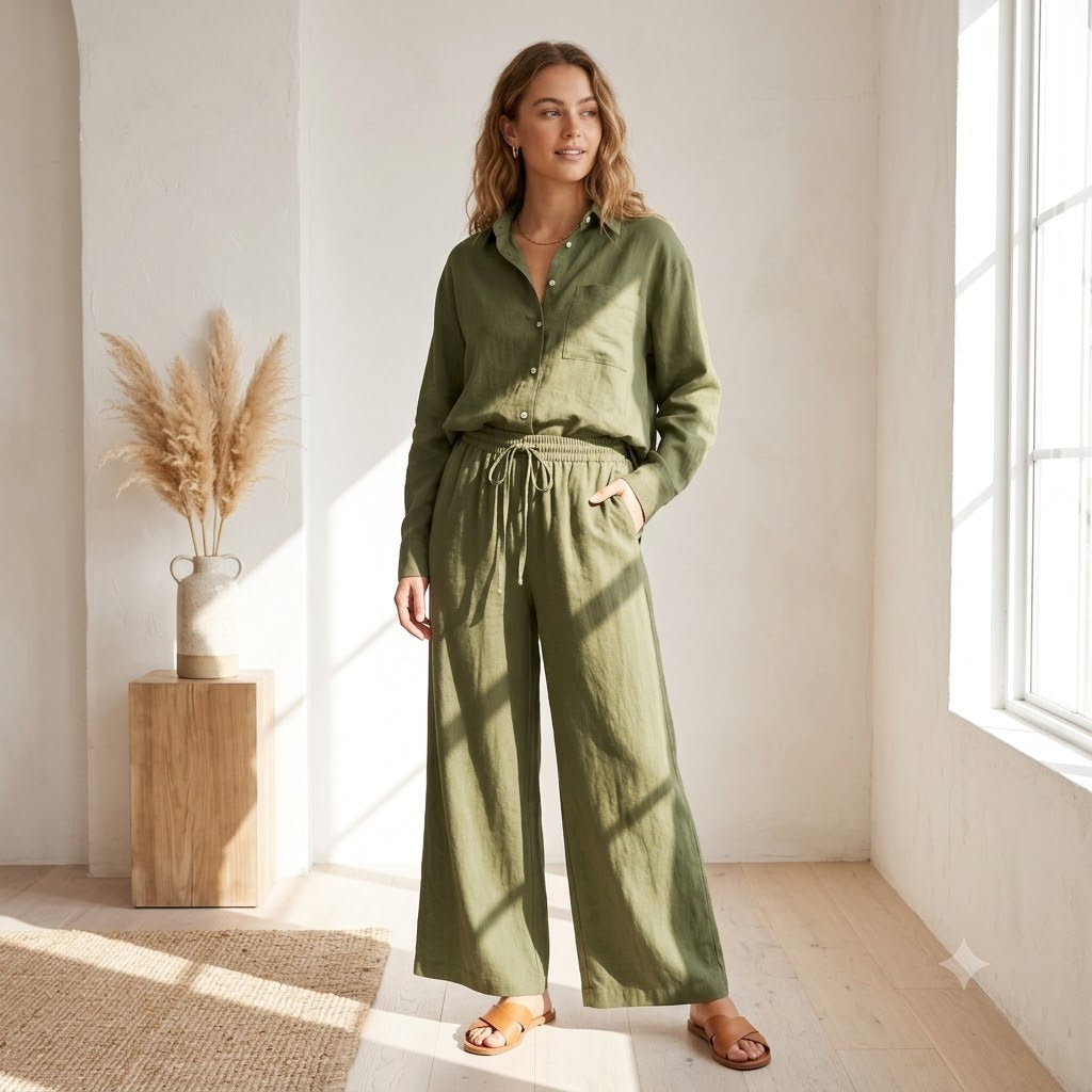 Leinen-Eleganz-Set – Hemd & Hose