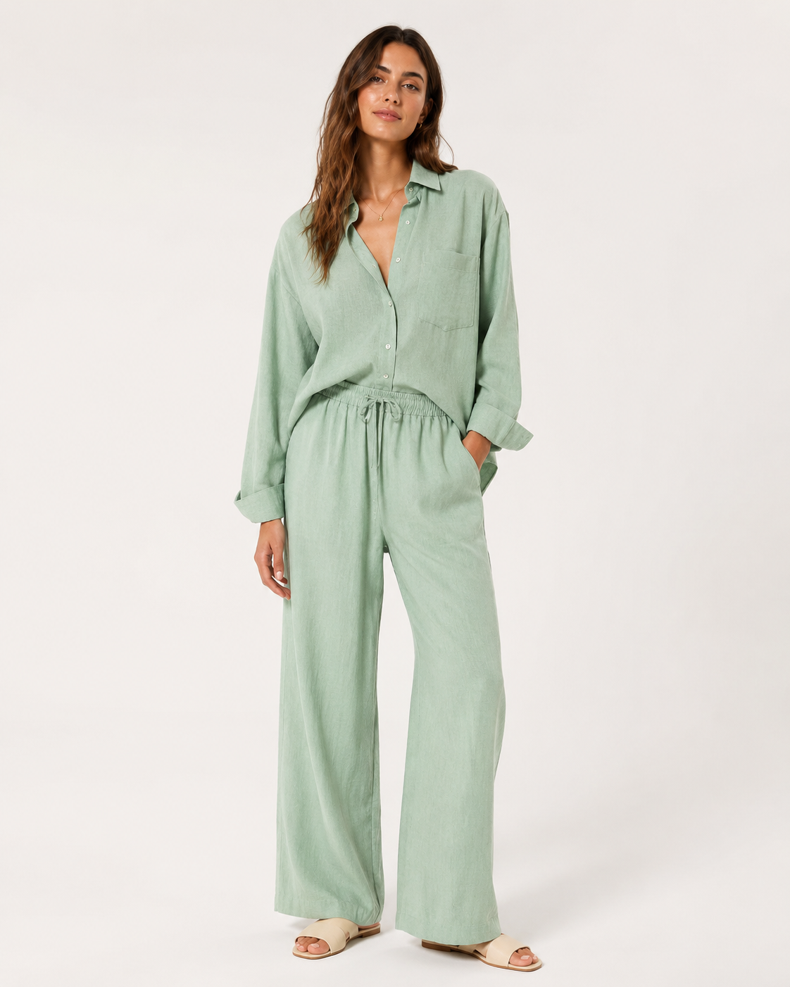 Leinen-Eleganz-Set – Hemd & Hose