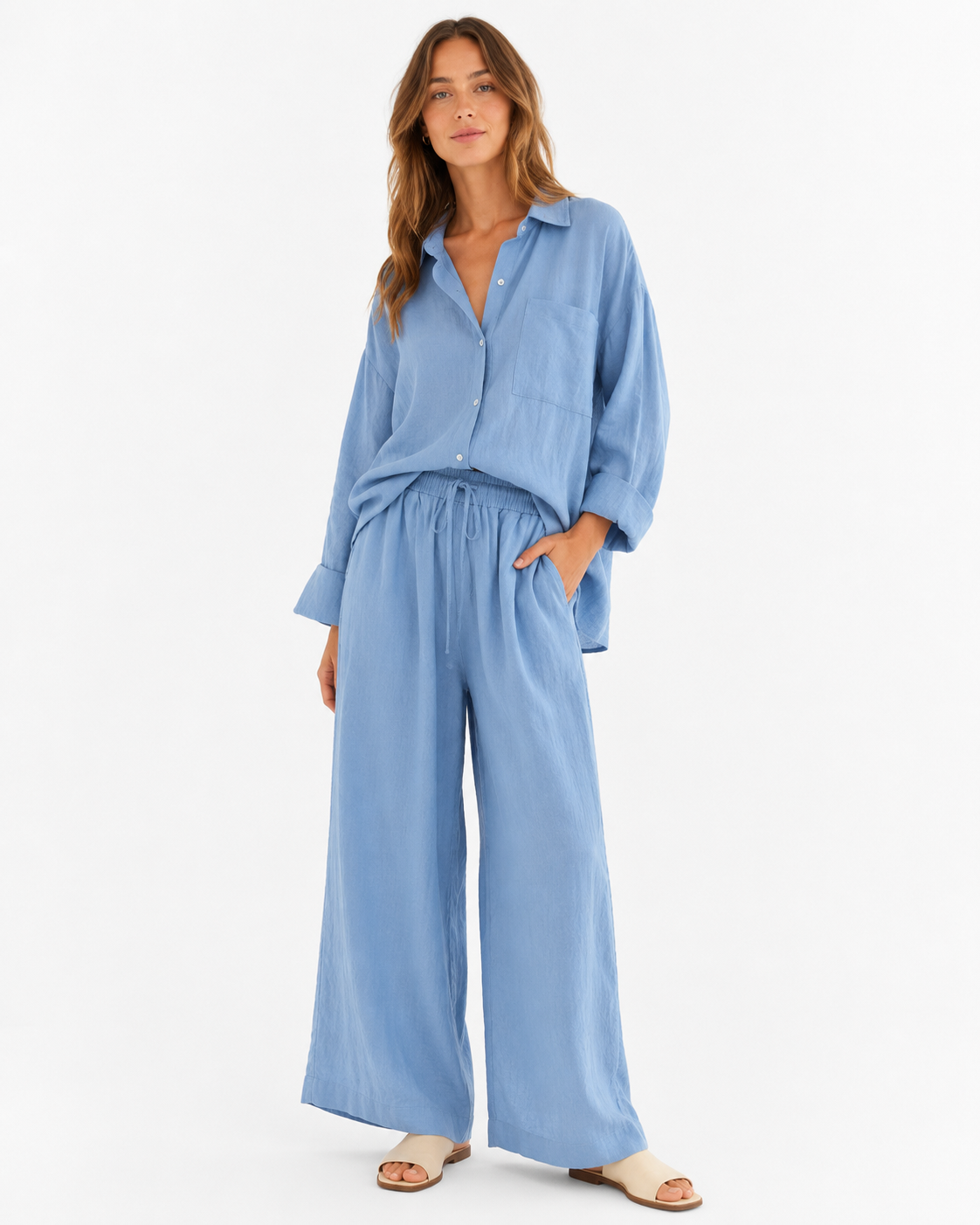 Leinen-Eleganz-Set – Hemd & Hose