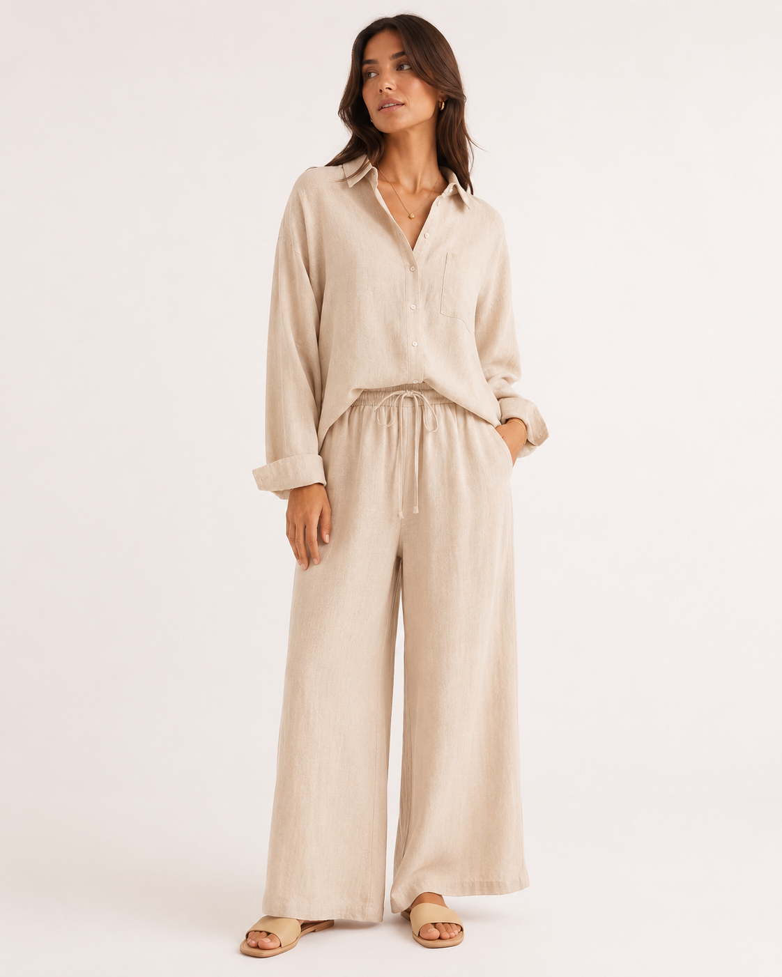 Leinen-Eleganz-Set – Hemd & Hose