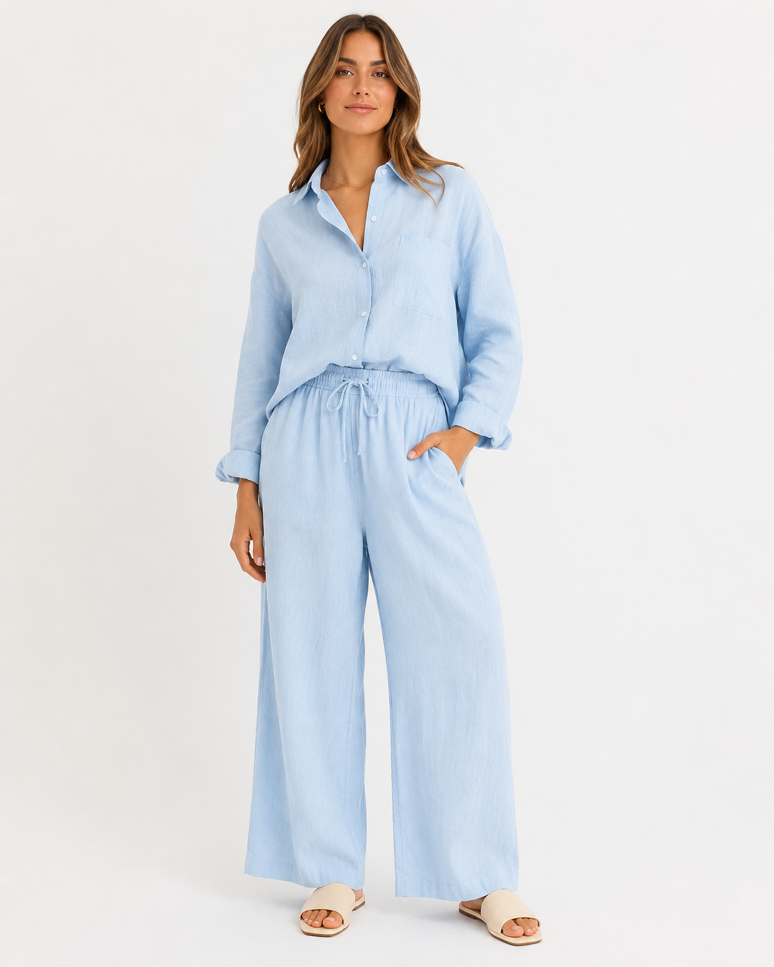 Leinen-Eleganz-Set – Hemd & Hose