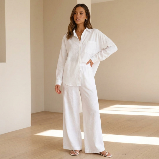 Leinen-Eleganz-Set – Hemd & Hose