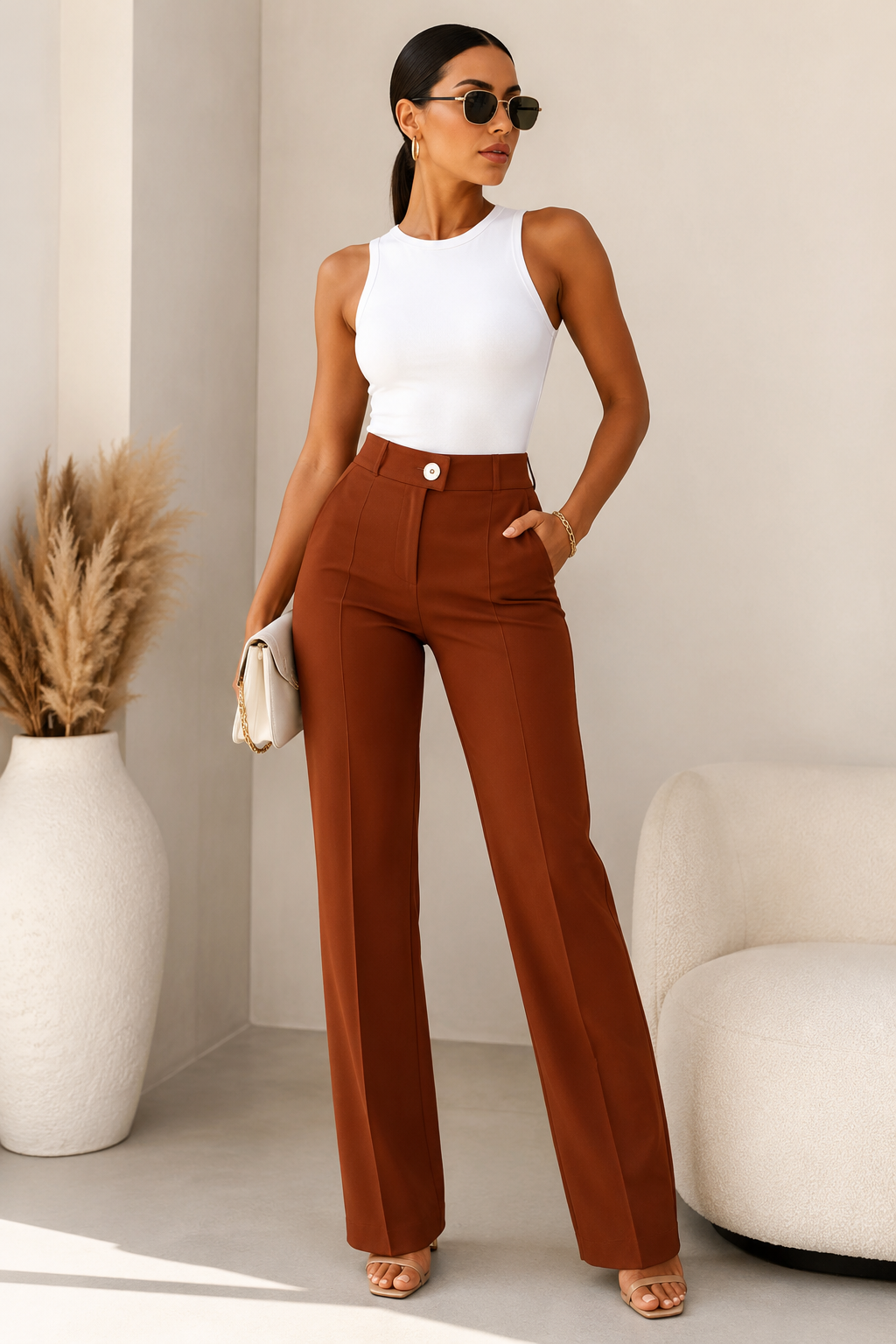 Eleganter Palazzo-Hose mit hohem Bund