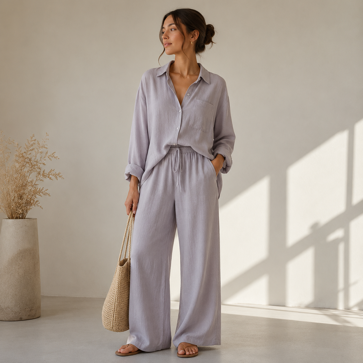 Leinen-Eleganz-Set – Hemd & Hose