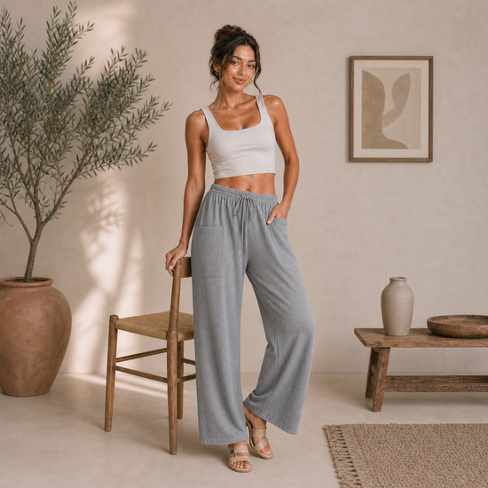 Linen Wide-Leg Cargo Pants
